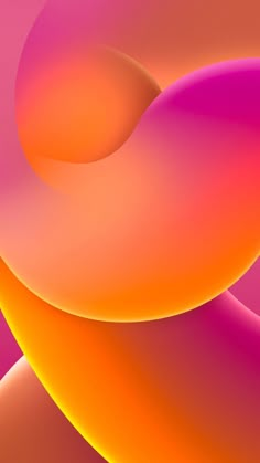 an orange and pink abstract background with curves