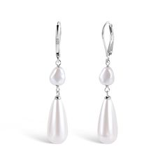 PRICES MAY VARY. Elegant Pearl Earrings for Women: Package includes one pair of white Teardrop Double pearl drop leverback earrings. Ergonomic earring clasp naturally grasps your ears and provides a comfortable wearing experience. Quality Material of Minimalist Pearl Hoop Earrings: Plated with long-lasting finish, and hypoallergenic 925 stamped sterling silver post, friendly to sensitive ears, and not easy to tarnish, rust, or fade. The pearl has a mirror luster, accessory to expand women's ward Elegant Silver Drop Earrings, Classy Earrings, Pearl Dangle Earrings, Pearl Hoop Earrings, Leverback Earrings, Pearl Earrings Dangle, Hypoallergenic Earrings, Women's Wardrobe, Exquisite Jewelry