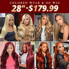 Brand: Allove HairHair color: 613/GINGER/BURGUNDY/HIGHLIGHTMaterial: 100% human hairCan Be Dyed: YesAvailable people: EveryoneCap Size: Average Size (Head circumference: 54cm-58cm )Feature: bleached knots, Pre plucked, Pre Cut, natural hairline, Glueless, Baby Hair AroundProcessing time: Usually Ship The Order Within 24 Hours After Order Confirm, Except for Weekends and HolidaysDelivery time: USPS overnight 2-3 business day; USPS 3-5 business days; DHL/UPS 4-6 business days;To the UK via Dpex 5- Ginger Body Wave, Colored Lace Front Wigs, Overnight Hairstyles, Subtle Highlights, Wigs For Sale, Long Wigs, Halloween Sale, New Years Sales, Dream Hair