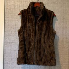 Mink Vest, Brown With Zipper Front. Size 4/6 Mink Vest, Front Zipper, Jackets & Coats, Size 4, Jackets For Women, Zipper, Women Shopping, Color