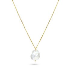 Simple and imperfectly perfect, the baby baroque necklace is a little cloudburst of everyday luxury. Available with or without the 2mm natural diamond, this necklace beautifully accents the collarbone on bare skin, but has enough presence to layer over higher necklines for more casual looks. The natural, organically shaped keshi pearl hangs on our signature sparkling diamond cut chain. The beauty of Baroque Pearls is that each is one of a kind, therefore your pearl will not be exactly the same a Classic Baroque Pearl Pendant Necklace, Timeless White Cable Chain Necklace, Delicate Yellow Gold Necklaces With Baroque Pearl, Fine Jewelry Baroque Pearl Pendant Necklace, Yellow Gold Baroque Pearl Necklace With Adjustable Chain, Delicate White Necklace For Everyday Elegance, Dainty Yellow Gold Baroque Pearl Necklace, Yellow Gold Baroque Pearl Necklace, Elegant Everyday Baroque Pearl Necklace