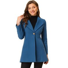 An elegant overcoat covered in a turn-down collar and full placket offers a charming look for day or night. Solid color and a turn-down collar bring casual elegance to a long-sleeved winter coat. Suitable for Casual, Business, Work, Dating, Weekend, Party, and Daily Wear. This classic winter mid-long overcoat is stylish and comfortable to wear, which is an essential overcoat for every modern woman and girl. Perfectly pair it with pants for a warm and business casual look, and style it with a lon Belted Wrap Coat, Long Overcoat, Long Winter Coats, Weekend Party, Business Work, Wool Peacoat, Long Winter, Womens Clothing Sizes, Chic Woman