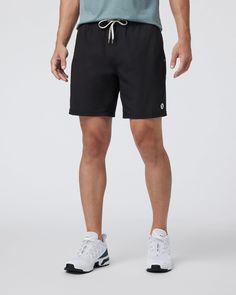 One short for every sport, the Kore Shorts have a classic athletic fit, falling just above the knee with an anywhere and everywhere versatility. Go commando in confidence with the breathable, boxer-brief liner.Also available in 5" and 9" inseam and unlined. | Vuori Kore Shorts | Black | XS Vuori makes premium performance apparel inspired by the active Coastal California lifestyle; an integration of fitness, surf, sport, and art. Breaking down the boundaries of traditional activewear, we are a ne Sporty Nylon Athletic Shorts With Comfort Waistband, Recycled Polyester Athletic Shorts For Sports, Recycled Polyester Sportswear Shorts, Recycled Polyester Athletic Shorts With Elastic Waistband For Sports, Casual Recycled Polyester Short Activewear, Casual Activewear In Recycled Polyester, Short Length, Casual Training Bottoms With Functional Drawstring, Casual Training Activewear, Casual Bottoms With Functional Drawstring For Training