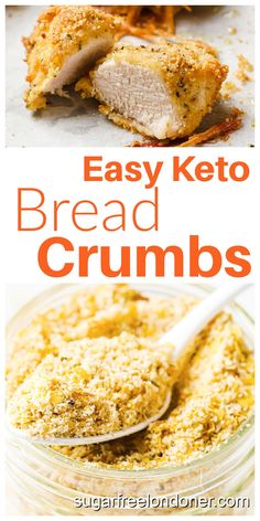 easy keto bread crumbs in a glass bowl