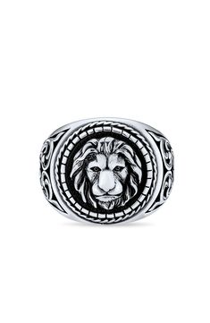 Show off bold style with this sterling silver signet ring featuring a dimensional lion framed by intricate filigree. Sterling silver Imported Lion Signet Ring, Silver Signet Ring, Bold Style, Sterling Silver Mens, Bling Jewelry, Bold Fashion, Signet Ring, Nordstrom Rack, Mens Jewelry