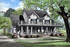 this is an artist's rendering of these country house plans for the front of their home