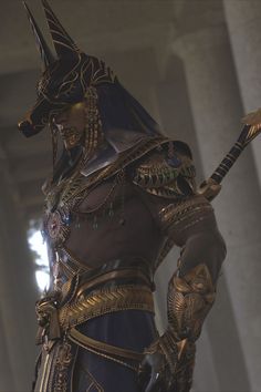 Egypt Fashion Men, Egyptian Aesthetic Outfit, Ancient Egypt Clothes, Anubis Armor, Ancient Egyptian Aesthetic, Egyptian Gods Art, Egyptian God Art, Anubis Cosplay, Egyptian Cosplay