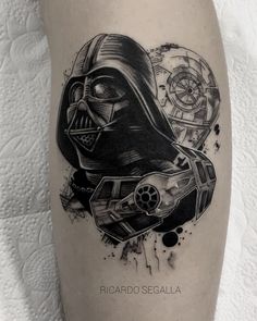 a star wars tattoo with darth vader on it