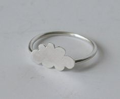 Cute little Cloud Ring! I handmake each cute little cloud ring.  Each cloud is drawn out onto sterling silver and then sawn, shaped and finished by hand.  Then each one is soldered to a handmade sterling silver ring, made to your size.  The cloud is about 1/2" or 12mm. The ring is also available with copper, brass or black cloud.++++++++++++++++++++++++++++++++++++++++++++++++++++++++++++++++Made to OrderPlease see FAQ below for current processing time and return policy.+++++++++++++++++++++++++ Cloud Jewelry, Silhouette Jewelry, Cloud Ring, Cloud Shape, Rain Cloud, Handmade Sterling Silver Rings, Silver Cloud, Cloud Shapes, Jewelry Inspo