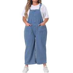 These overalls feature adjustable straps with buckles, allowing for a customized fit. The straps are sturdy and can be easily adjusted to accommodate different body shapes and sizes. With two functional buttons and pockets, these overalls provide ample storage space for your essentials. The straight-leg pants have a full-length hem that can be rolled up for a trendy and avant-garde look. These overalls are perfect for a casual outing or a day of shopping with family or friends. The loose fit and Denim Blue Jumpsuit With Adjustable Straps, Denim Blue Overalls With Adjustable Straps, Medium Wash Denim Jumpsuit With Adjustable Straps, Medium Wash Denim Overalls With Adjustable Straps, Dark Wash Denim Jumpsuit With Adjustable Straps, Utility Denim Jumpsuit With Adjustable Straps And Bib Front, Denim Jumpsuit With Adjustable Straps, Denim Overalls With Adjustable Straps In Dark Wash, Casual Blue Denim Jumpsuit With Adjustable Straps