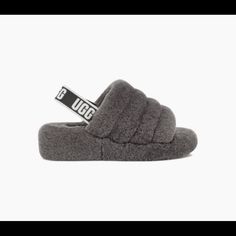 Nwot Ugg Grey Fluff Slides Never Worn Still In Box Fluff Yeah Slide, Ugg Store, Saltwater Sandals, Sheepskin Slippers, Crocs Classic Clogs, Statement Shoe, Ugg Slippers, Woven Labels, Ugg Australia