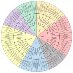 a circular wheel with words in different languages on the top and bottom half of it