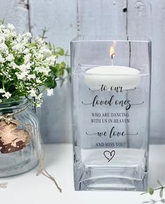 Loved Ones Dancing in Heaven Wedding Memorial Table. - Etsy To Our Loved Ones In Heaven, Wedding Memorial Table, Candle Memorial, Heaven Wedding, Memory Candle Wedding, Sympathy Candle, Loving Memory Wedding, Cookie Wedding, Remembrance Candle