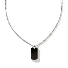 John Hardy Men's ID Dog Tag Necklace, Sterling Sterling Silver, Black Onyx John Hardy Necklace, Mens Chain Necklace, John Hardy, Necklace Sterling Silver, Dog Tag, Watch Necklace, Gold Leather, Silver Rose Gold, Tag Necklace