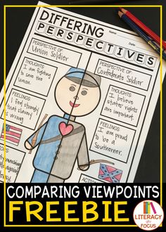 comparing viewpoints worksheet with freebie for kids to use in the classroom