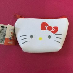 Brand New Hello Kitty Mini Pouch/ Coin Purse Zippered Closure/ Front Back Design New With Tags Cute Red Bags For Personal Use, Cute Red Bag With Zipper Pouch, Cute Red Bags With Zipper Pouch, Cute Red Coin Purse For Daily Use, Playful Hello Kitty Bag For Gift, Red Hello Kitty Print Bag For Gift, Cute White Pouch Coin Purse, Red Hello Kitty Print Bag As Gift, Cute Red Coin Purse For Gift