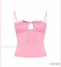 Lasaky - Lace Halter Top with Hollow Out Design, Low-Cut Neckline, and Thin Shoulder Straps Lace Halter Top, Terry Cloth, Olivia Mark, Low Cut, Halter Top, Shoulder Straps, Spring Fashion, Shoulder Strap, Cute Outfits