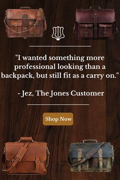 "Great bag! I took it as my carry on for a 5 hour flight the day after it arrived, and there were zero issues. This bag is absolute top quality, and now having had it for several months, I'm confident it will be with me for several more years. The stitching is quality, the straps and handles are solid, and the leather breaks in beautifully. Highly recommend, and couldn't be happier with this purchase. Thank you!" - Tim N., The Vintage customer. I'm Confident, Be With Me, Minimalist Luxury, Leather Company, Need A Vacation, Built To Last, Mens Leather Bag, Messenger Bag Men, Be Happier