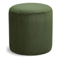 a green stool with pleated fabric on it