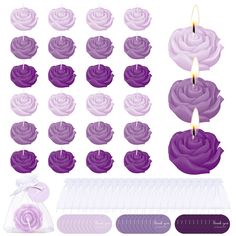 purple candles are being used to make roses