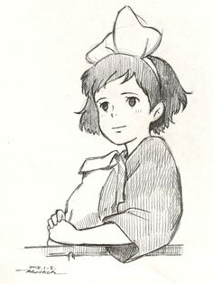 Ghibli Characters Art, Studio Ghibli Style Drawing, Gibili Studios Drawing, Studio Ghibli Art Ideas, Studio Ghibli Artstyle, Cute Ghibli Art, Studio Ghibli Drawing Ideas, How To Draw Studio Ghibli Style, Kiki's Delivery Service Drawing