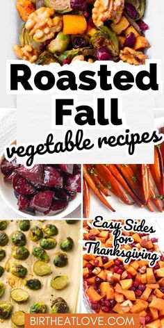 roasted fall veggie recipe collage with text overlay