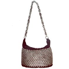 Wearable Art Handmade Unique Soda Tab Crocheted Purse See Photos For Measurements Handle Drop 15.5” New Without Tag Silver Chainmail Bag For Everyday Use, Silver Metal Chainmail Bag, Silver Metal Rectangular Shoulder Bag, Silver Rectangular Metal Shoulder Bag, Rectangular Silver Metal Shoulder Bag, Handmade Silver Shoulder Bag For Everyday Use, Silver Handmade Shoulder Bag For Everyday Use, Handmade Silver Bags For Formal Occasion, Elegant Silver Bag With Chainmail Detail