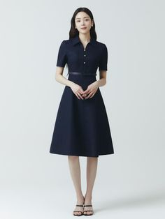 Composition : Shell: Polyester 100% Lining: Polyester 100%Color : DARK NAVY_5(55),IVORY_5(55),DARK NAVY_6(66),IVORY_6(66)Country of Origin : China Navy A-line Dress For Formal Occasions, Chic Navy A-line Dress, Elegant Navy A-line Dress, Classic Navy Midi Dress, Chic Navy Short Sleeve Dress, Classic Navy Dress For Workwear, Navy Short Sleeve Midi Dress For Party, Elegant Navy Short Sleeve Midi Dress, Spring Formal Navy Dress