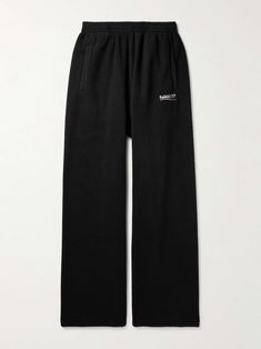 BALENCIAGA Straight-Leg Logo-Embroidered Cotton-Jersey Sweatpants for Men Chanel Sweatpants, Adidas Sweatpants Outfit, Balenciaga Clothes, Light Grey Leggings, Balenciaga Clothing, Balenciaga Fashion, Sweatpants For Men, Baggy Sweatpants, Sweatpants Outfit