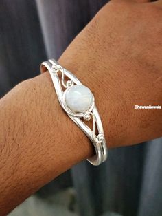 Moonstone Bangle, 925 Sterling Silver, Gemstone Bangle, Handmade Bangle, Gift For Love, Boho Bangle, Moonstone Jewelry, Jewelry Gift PLEASE KINDLY NOTE To keep your creations looking like new, please follow the care instructions: - Please avoid contact with perfume, acid and alkali, corrosive substances. - Please avoid collision, to avoid scratches on the surface. - Please avoid wearing it when sweating profusely, showering or sleeping, etc. - Do not enter the sea or pool with the jewelry. - Please wipe with a soft cloth when cleaning the jewelry. If you have any questions regarding your order or any general inquiries make sure to contact us through Etsy Boho Jewelry Bracelet Silver, Silver Round Moonstone Crystal Bracelet, Silver Moonstone Round Crystal Bracelet, White Moonstone Bangle Bracelet, Silver Moonstone Crystal Bracelet, White Moonstone Bangle, Bohemian Round Moonstone Crystal Bracelet, Spiritual Sterling Silver Moonstone Bracelet, Sterling Silver Bracelet With Gemstone And Moonstone