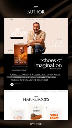 an image of a website page with the words, authors and images on it's side