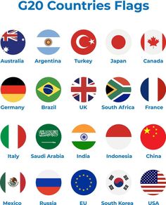 the countries flags are shown in this poster