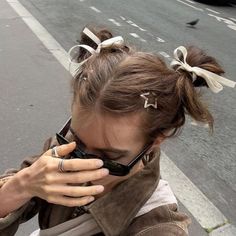 Clip Hairstyles, Ribbon Hairstyle, Star Hair, Hair Combs, Jingle Bell, Dream Hair, 가을 패션, Aesthetic Hair, Hair Dye