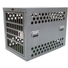 a large metal box with holes on the front and sides is shown in this image