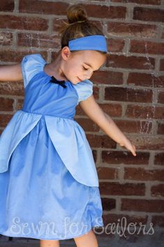 This is a PDF pattern for instant download for this beautiful Cinderella inspired dress. THIS IS NOT A FINISHED DRESS, it is for the pattern that show you and teach you step by step how to sew it!My little girl wants to wear princess dresses everyday....all day. Store bought costumes never hold up, are itchy, a pain to wash and to top it off expensive. It was such a fight to get her to change out of her play dresses to run an errand; so I created a soft, comfortable, wearable princess dress she Cinderella Ball Gown, Cinderella Inspired Dress, Cinderella Ball, Princess Dress Patterns, Dresses Everyday, Everyday Princess, Dress Everyday, Peasant Style Dress, Ball Gown Dress