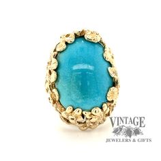 14 karat yellow gold floral design turquoise ring 14k Yellow Gold Turquoise Cabochon Ring, Blue Turquoise 14k Gold Oval Cabochon Ring, Blue Turquoise Oval Cabochon Ring In 14k Gold, Blue Oval Cabochon Turquoise Ring In 14k Gold, 14k Gold Blue Oval Cabochon Turquoise Ring, Oval Blue Turquoise Ring In 14k Gold, 14k Yellow Gold Hallmarked Turquoise Ring, Anniversary Turquoise Cabochon Ring In Yellow Gold, Fine Jewelry Turquoise Cabochon Ring In 14k Gold