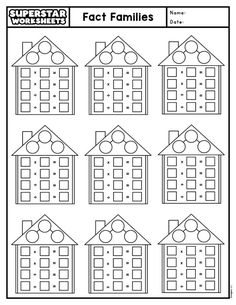 printable worksheet to help kids learn how to solve the missing numbers in their house