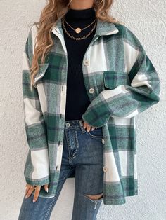 University Outfit, First Day Of School Outfit, Long Sleeve Outerwear, Casual Vest, 가을 패션, Plaid Print, College Outfits, Outfits Casuales, Casual Jacket