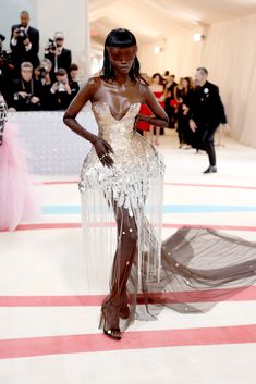 a model walks the runway at the fashion show