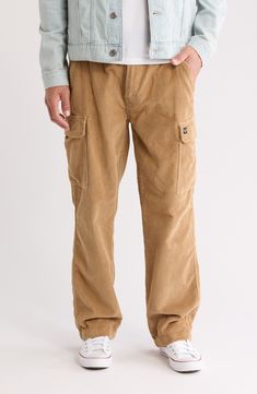 March to a utilitarian beat in these cargo pants cut from corduroy fabric and plenty of pockets for all your daily essentials. 32" inseam; 10 1/2" front rise (size 32) Zip fly with button closure Front slant pockets; cargo flap-patch pockets 100% cotton Hand wash, line dry Imported Vintage Corduroy Pants, Steve Madden Sneakers, Vintage Corduroy, Corduroy Fabric, Sweaters And Leggings, Suit Separates, Short Suit, Jogger Jeans, Comfortable Sandals