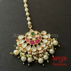 Bridal Rajwadi Kundan Mang Tika with Pearls Adjustable Kundan Tikka With Latkans, Adjustable Kundan Tikka, Traditional Adjustable Tikka With Stone Work, Hand Set Kundan Tikka For Festivals, Hand-set Kundan Tikka For Festivals, Traditional Adjustable Kundan Necklace With Stone Work, Adjustable Traditional Kundan Necklace With Stone Work, Adjustable Kundan Necklace With Tilla For Festivals, Traditional Hand Set Tikka As Gift