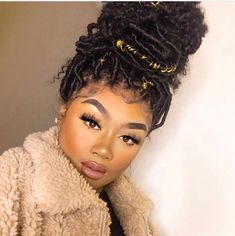 Faux locs Natural Hair Cornrows, Winter Hairstyles For Black Women, Hair Cornrows, Thick Natural Hair, Sophisticated Hairstyles, Hair Strands, Goddess Locs, Cool Braids