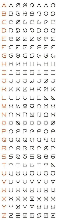 some type of writing with different letters and numbers on it, all in black and orange