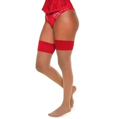 Get ready to make a statement with these sheer thigh-high stockings. Featuring a non-slip silicone edge, colored back seam, and a colorful band at the top edge, they are a perfect way to liven up any outfit. Sheer Stretch Over-the-knee Stockings, Sheer Stretch Thigh High Stockings, Sheer Stretch Thigh-high Stockings, Fitted Red Knee-high Socks, Micro-elastic Sheer Nylon Stockings, Sheer Thigh High Nylon Legwear, Sheer Nylon Thigh-high Legwear, Sheer Micro-elastic Thigh High Stockings, Sheer Thigh High Nylon Stockings