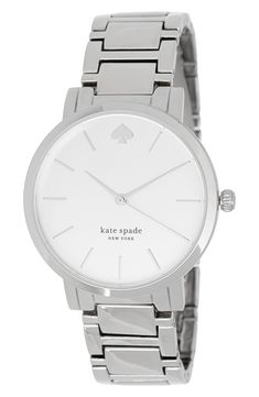 A classic design brings timeless elegance to this stainless steel bracelet watch that's an essential for everyday wear. 38mm case Deployant clasp closure Quartz movement. Quartz movement: powered by a battery and features an internal electrical circuit to control the rate of the watch's ticking Stainless steel Imported Electrical Circuit, Nordstrom Store, Steel Bracelet, Stainless Steel Bracelet, Kate Spade New York, Quartz Movement, Circuit, Bracelet Watch, Classic Design