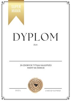 the label for dyplom, which is made with white paper and gold foil