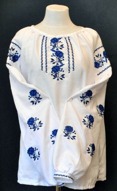 Ukrainian Blouse, Blouse With Puff Sleeves, Ukrainian Vyshyvanka, Cloth Embroidery, Ethnic Clothes, White Embroidered Blouse, Ukrainian Style, Ethnic Outfits, Women Blouse