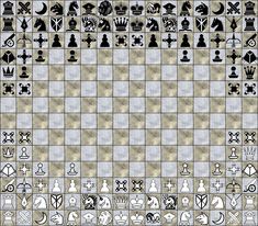 a chess board with all the pieces in black and white