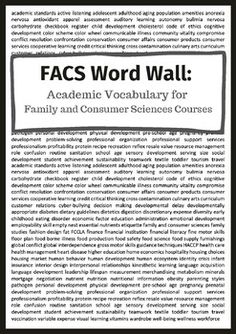 the facs word wall is shown in black and white