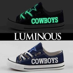 Lightweight construction with breathable mesh fabric provides a comfortable and flawless fit. Glow In The Dark Shoes, Dallas Cowboys Shoes, Cowboy Shoes, Sneakers Collection, Shoes Sport, Cheap Shoes, Sport Sneakers, Football Fans, Nfl Football